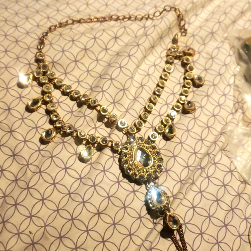 Vintage antique Crystal and Glass necklace